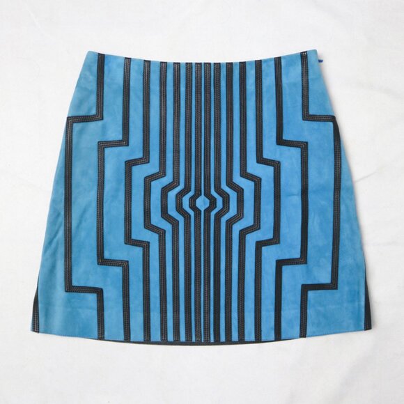 Loewe FW15 Runway Geometric Suede Skirt - Picture 6 of 13